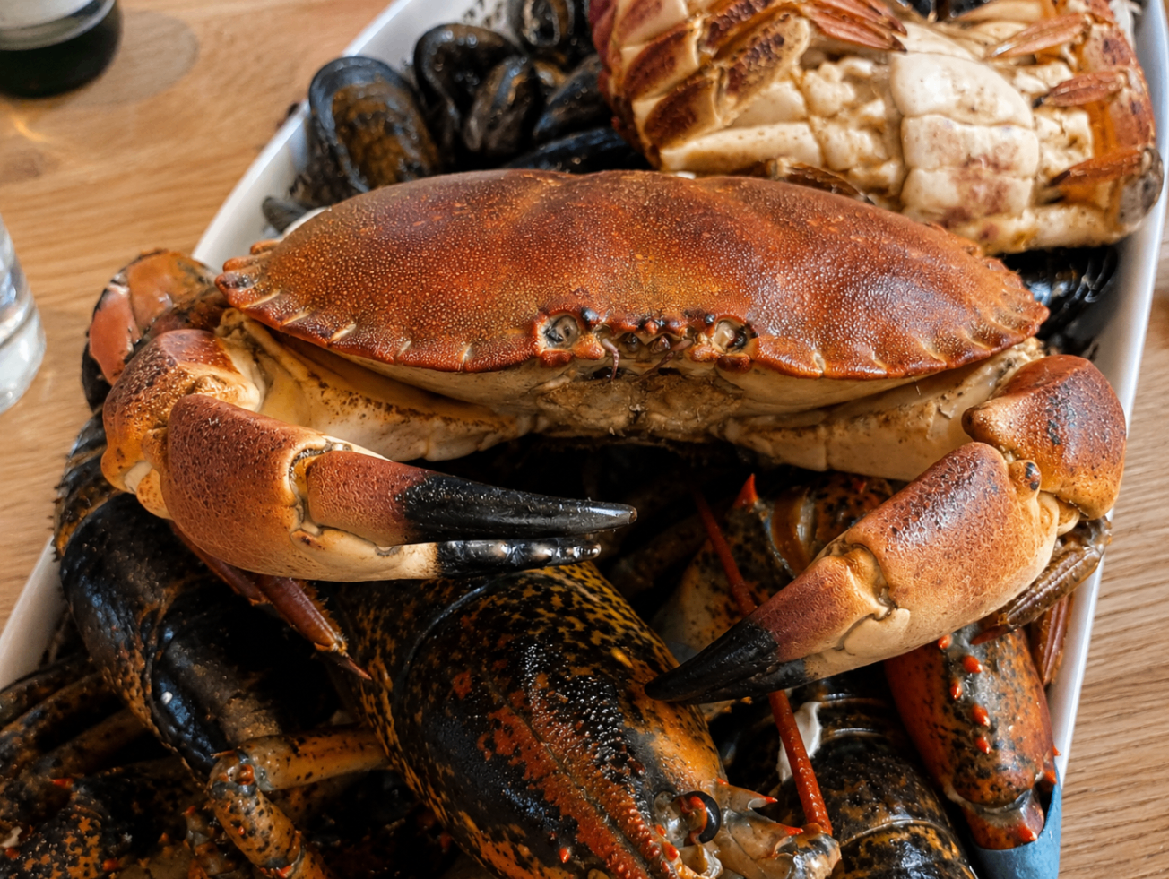 Mariscada servida en La Gallega